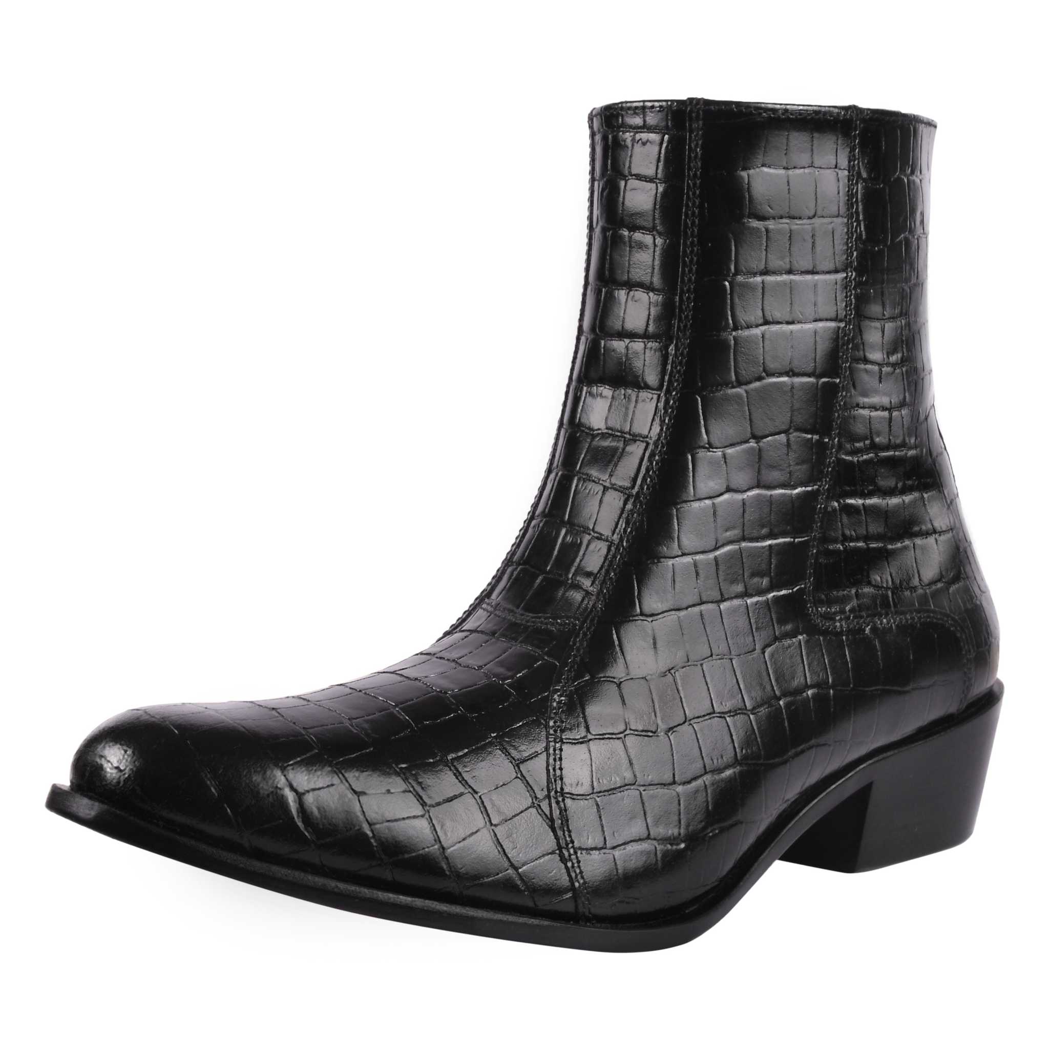 Jazzy Jackman Leather Print Ankle Length Boots - MENLL